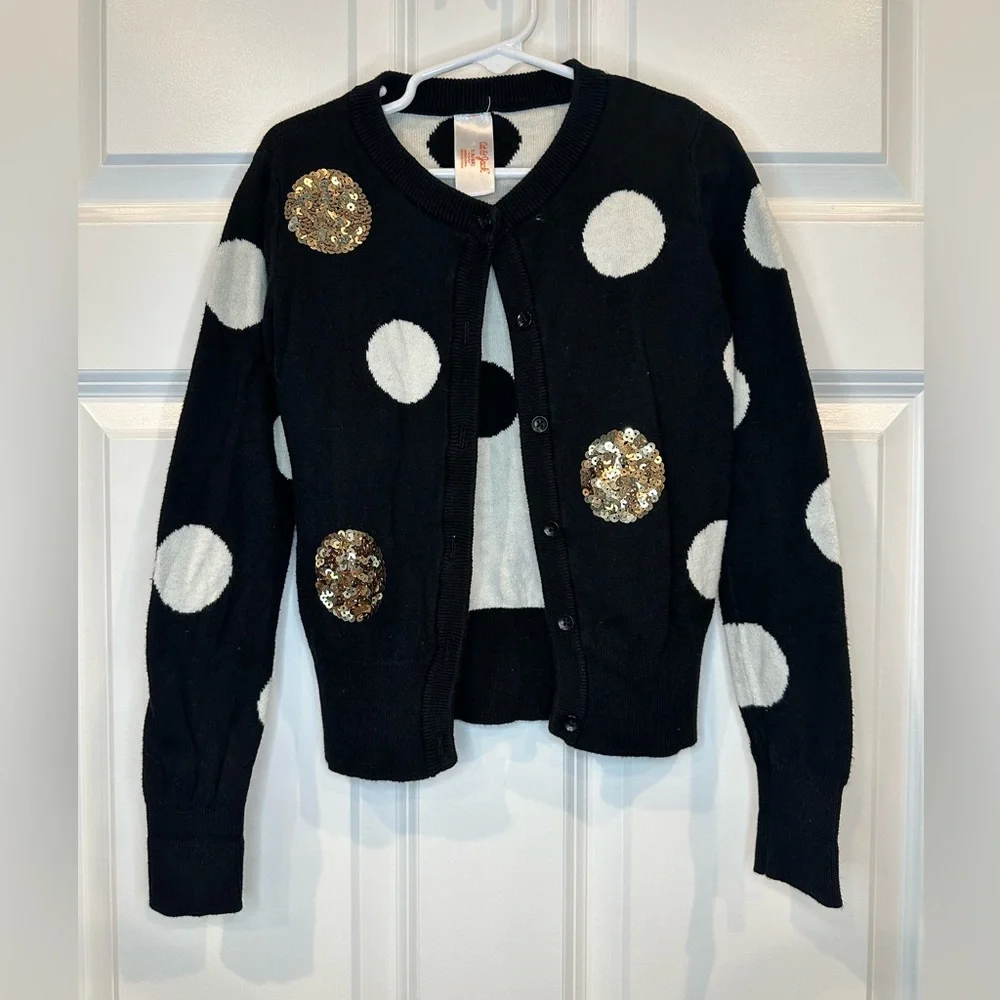 C&J‎ Girls Sequin Cardigan Sweater Size 6/6X